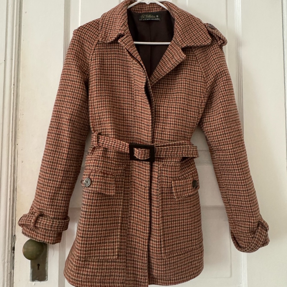 Zara Houndstooth Trench Coat